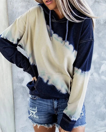 Damen Kapuzenpullover mit kreativen Farbverlauf und lässiger Passform Fudus