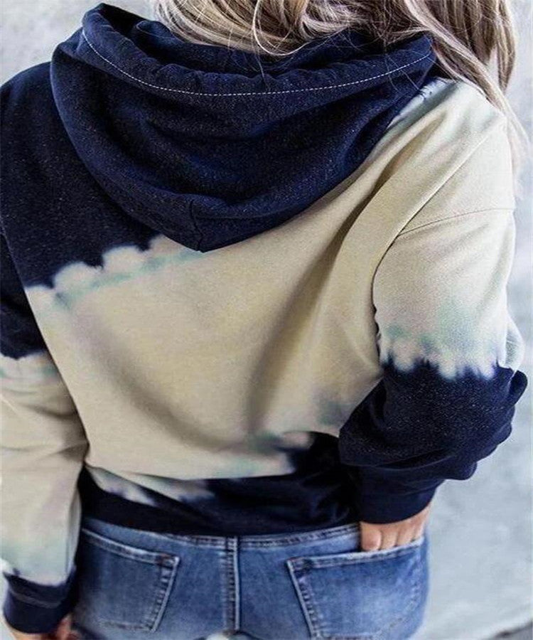 Damen Kapuzenpullover mit kreativen Farbverlauf und lässiger Passform Fudus