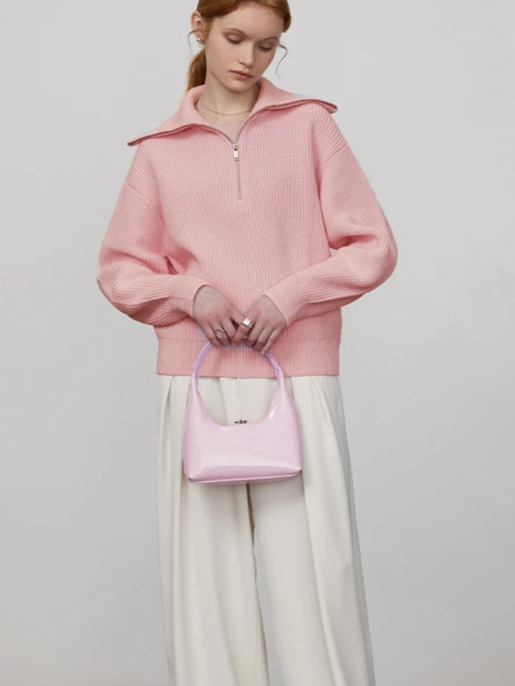 MonAmi Woll winddichte Pullover mit Reißverschluss Damen