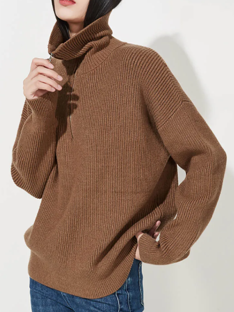 MonAmi Woll winddichte Pullover mit Reißverschluss Damen