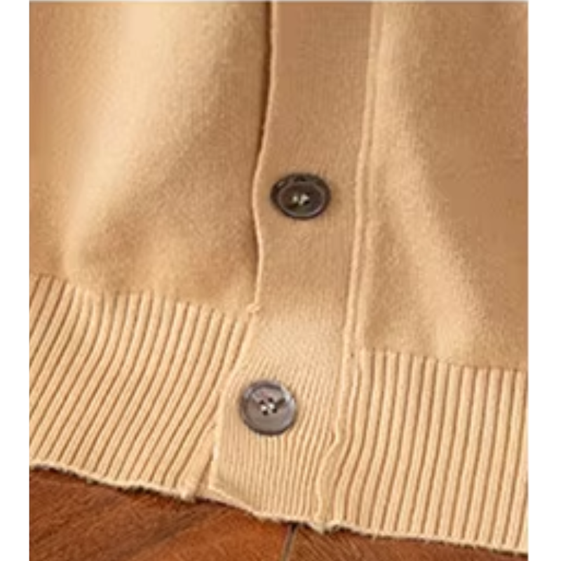 Herren Strickjacke Mit Knöpfen, Leichter Stoff, Klassischer V-ausschnitt