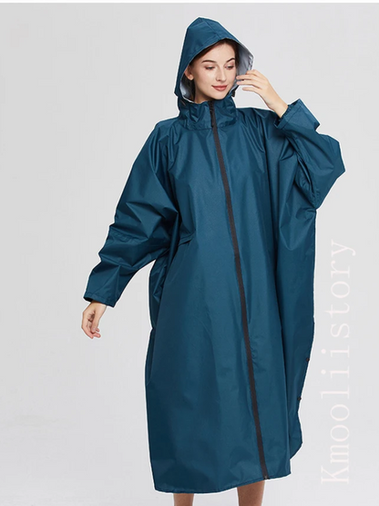 Fudus Damen Oversized Wasserdichte Regenjacke Leicht Kapuze Komfort