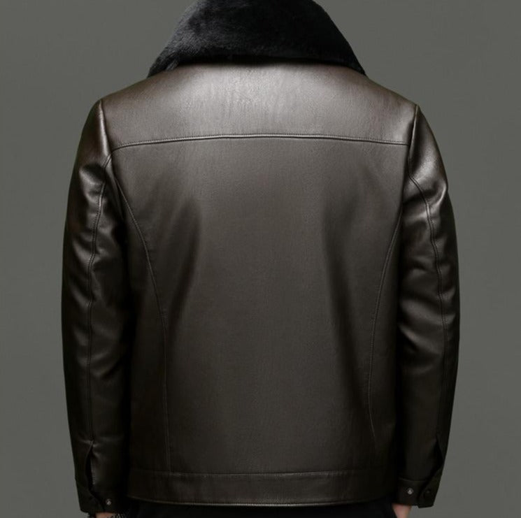 Fudus | Lederjacke Mit Pelzkragen