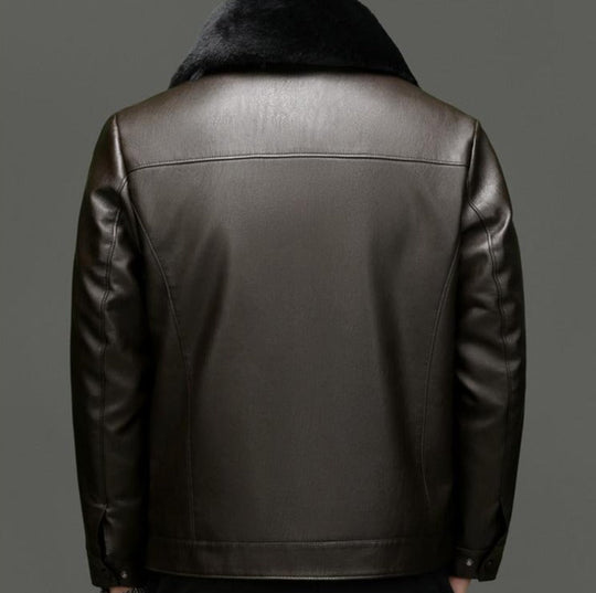 Herren Lederjacke Mit Pelzkragen