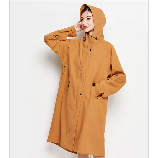 Damen Regenjacke Mit Kapuze Wasserfeste Lange Jacke