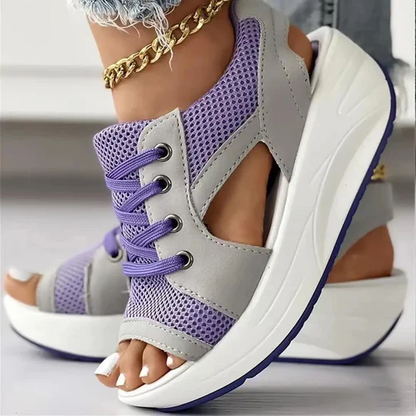 Plateau Sandalen Peep Toe Zeitlos