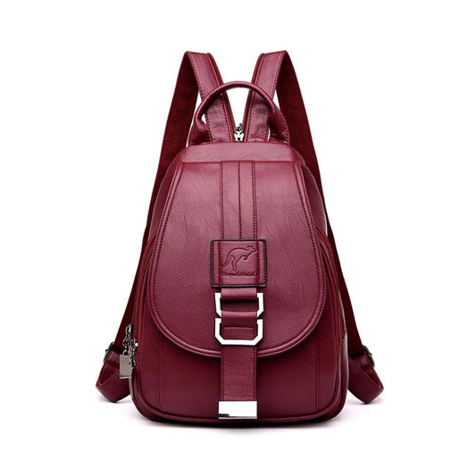 Damen Stilvoller Leder Rucksack Für Jeden Tag