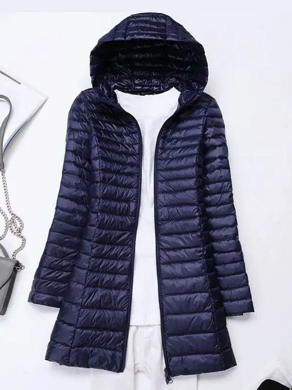 Damen Daunenjacke Leicht Faltbar Kapuze