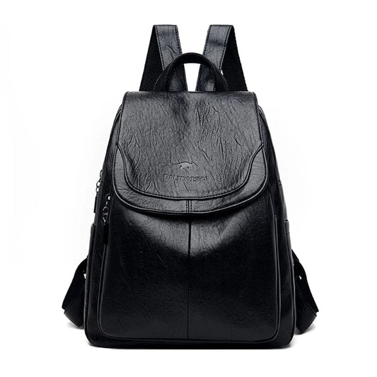 Damen Diebstahlsicherer Leder Rucksack