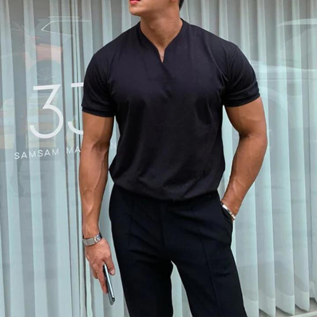 Herren T-Shirt Lässig Elegant