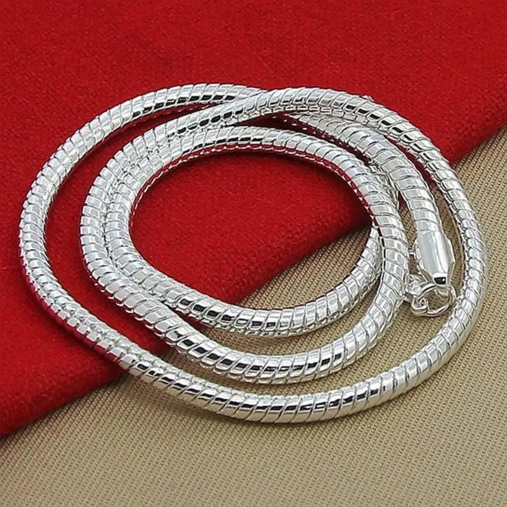 Damen 3mm Schlangen Kette Aus Sterling Silber