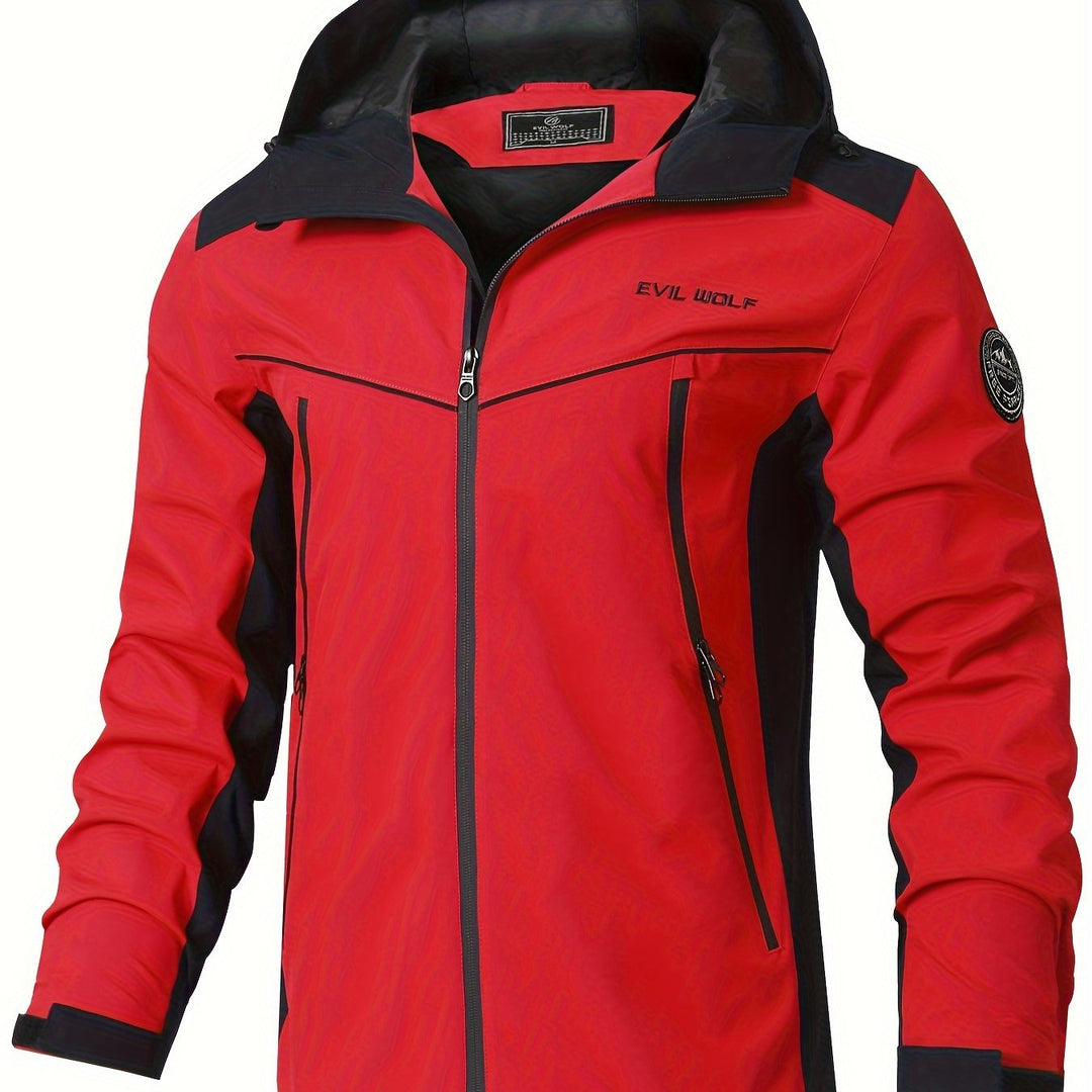 Gestreifter Windbreaker Herren Wasserdicht Mit Kapuze