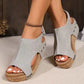 Sandalen Plateau Wedge Peep Toe Nieten