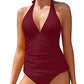 Fudus | V-Ausschnitt Halter Tankini Top Mit Bikini Unterteil Für Frauen