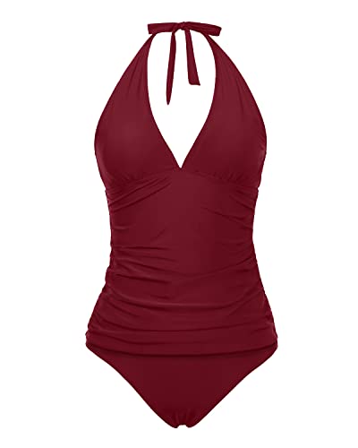 Fudus | V-Ausschnitt Halter Tankini Top Mit Bikini Unterteil Für Frauen