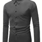 Fudus Herren Slim Fit Hemd - Einfarbiges Elegantes Langarmhemd