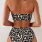 Damen Leoparden Print Halter Bikini Satz