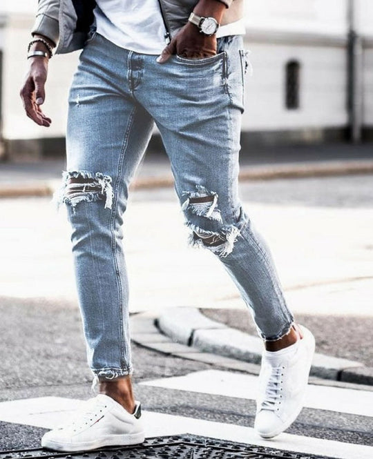 Herren Streetwear Ripped Slim Fit Jeans Bequem