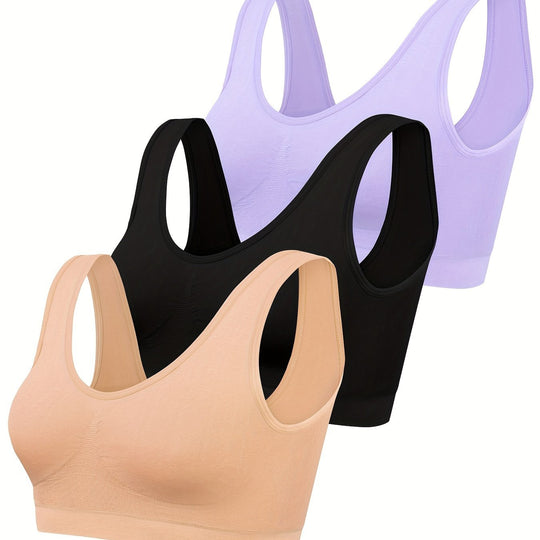 Tanktops Sport Bh Set Einfarbig Nahtlos