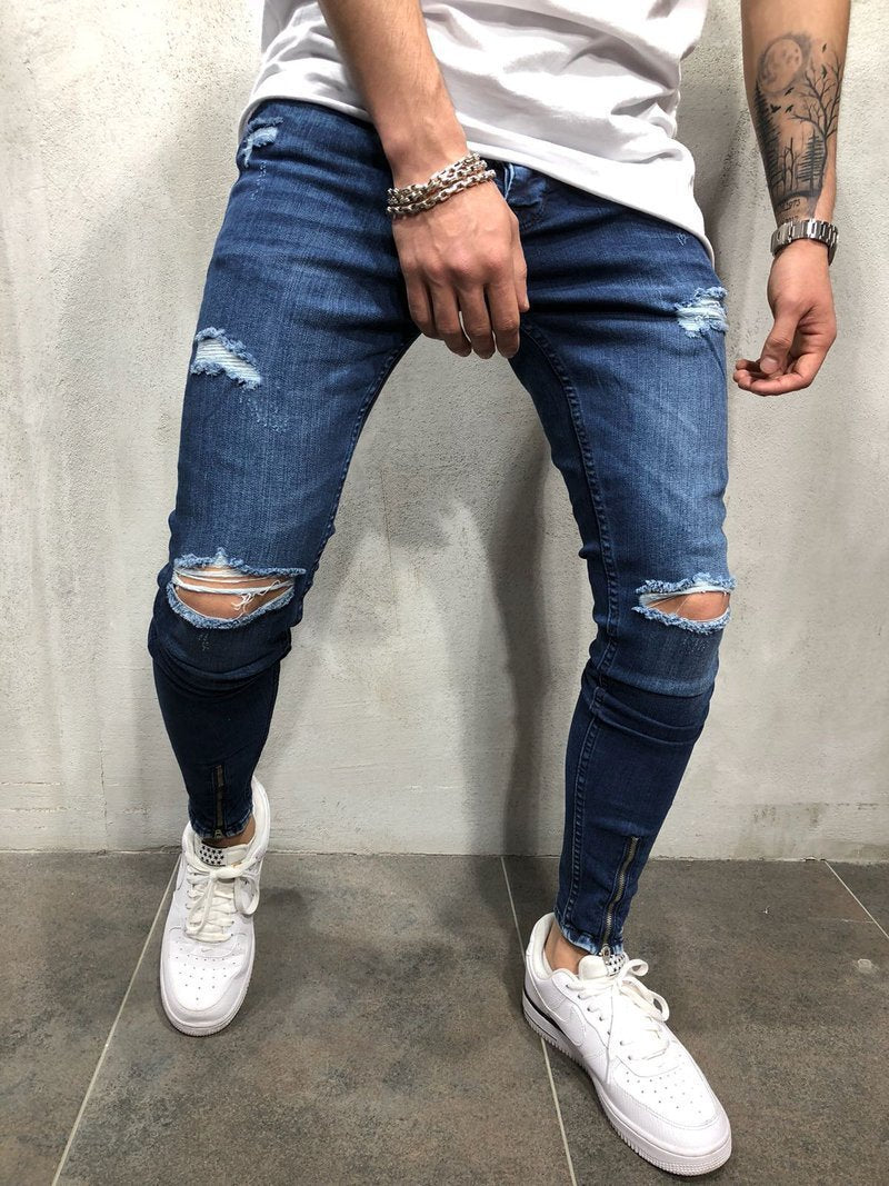 Herren Zerrissene Jeans