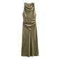 Maxikleid Satin Drapierung Elegant