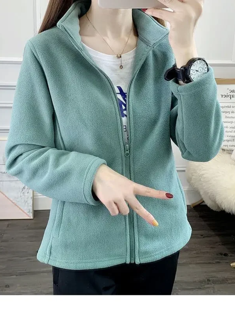 Damen Fleece Weste mit Reißverschluss Warm und Weich