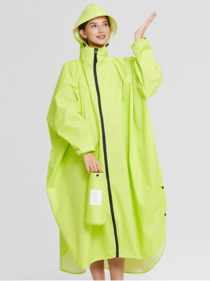 Fudus Damen Oversized Wasserdichte Regenjacke Leicht Kapuze Komfort