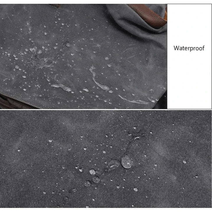 Canvas Reise-Rucksack mit Roll-Top