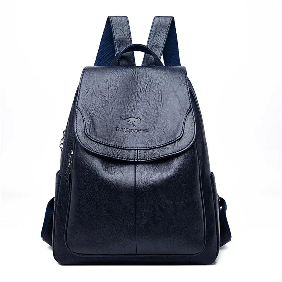 Damen Diebstahlsicherer Leder Rucksack