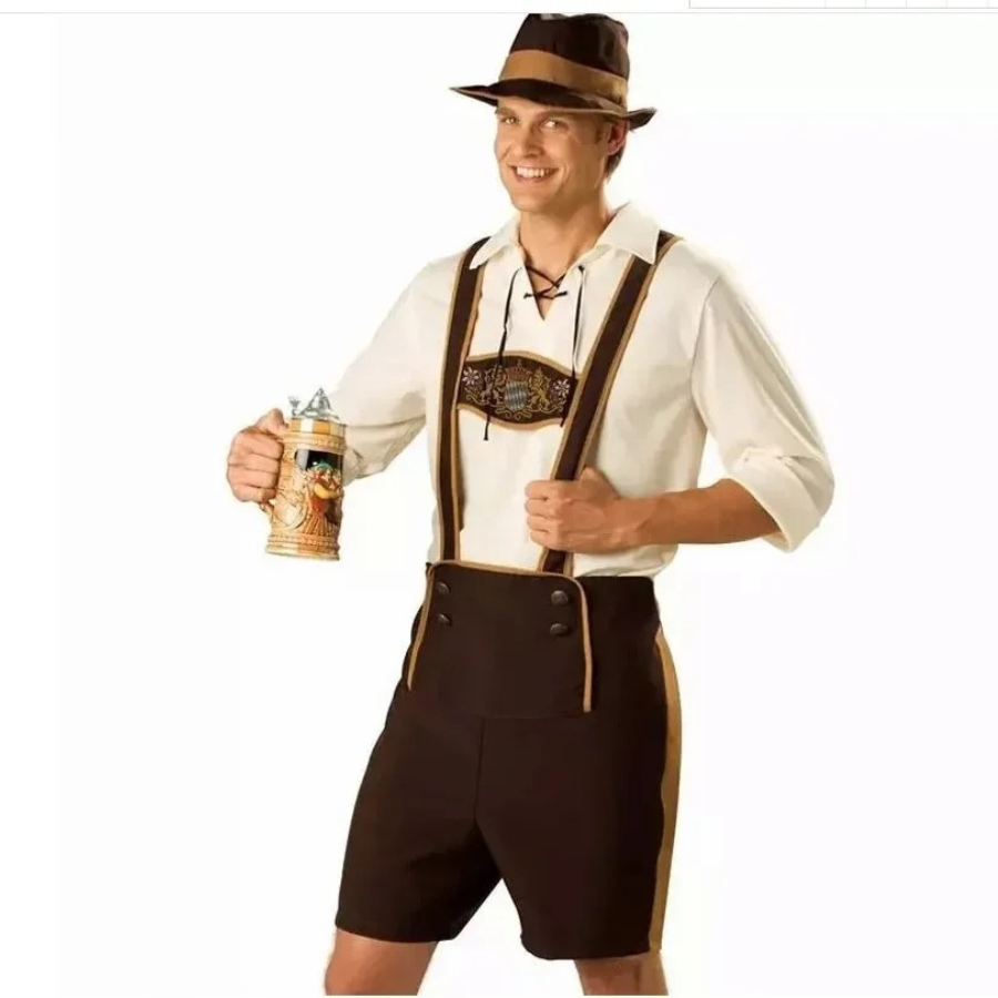 Herren Lederhosen Duo Set mit Hemd - Bayerische Festbekleidung
