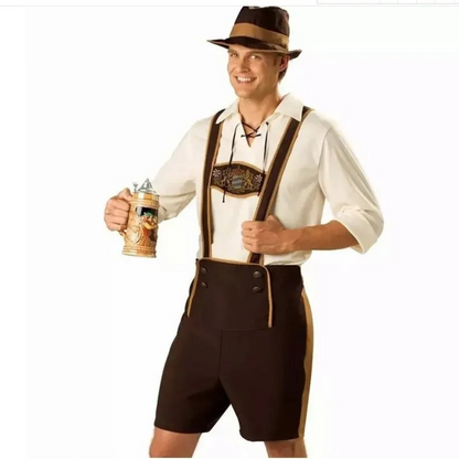 Herren Lederhosen Duo Set mit Hemd - Bayerische Festbekleidung