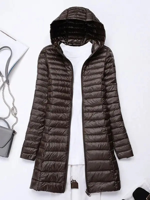 Damen Daunenjacke Leicht Faltbar Kapuze