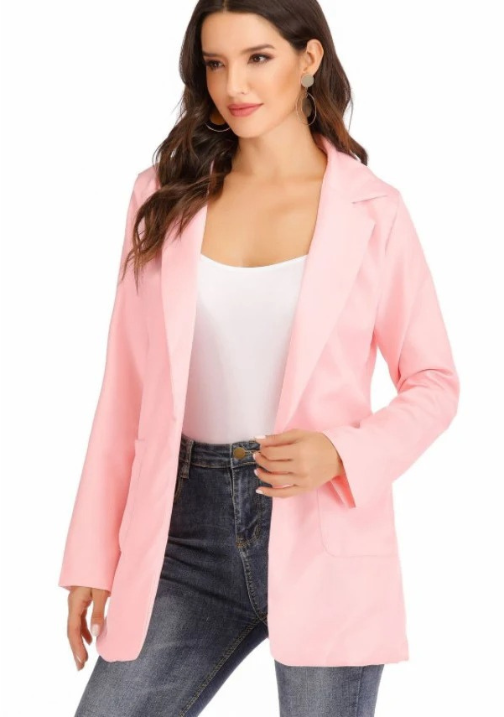 Damen Stilvoller Blazer Mit Tiefem V Ausschnitt Für Jeden Tag