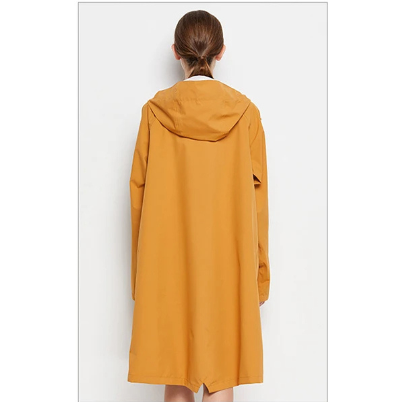 Damen Regenjacke Mit Kapuze Wasserfeste Lange Jacke