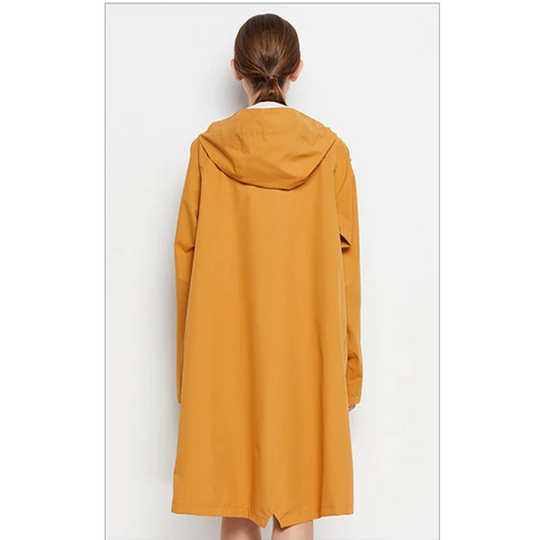 Damen Regenjacke Mit Kapuze Wasserfeste Lange Jacke