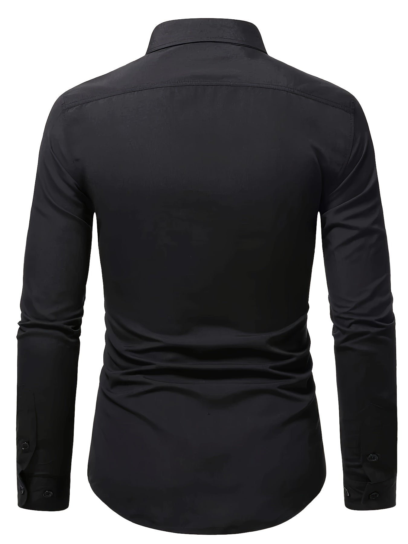 Fudus Herren Slim Fit Hemd - Einfarbiges Elegantes Langarmhemd