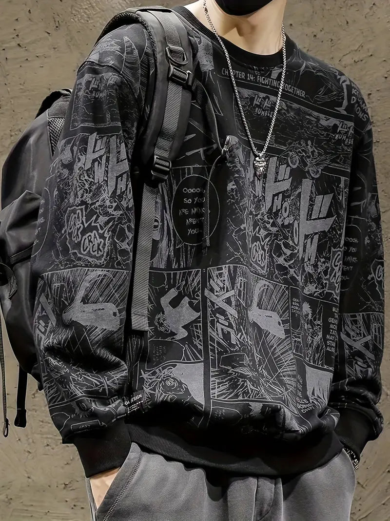 Herren Sweatshirt Mit Trendigem Print Für Alltag