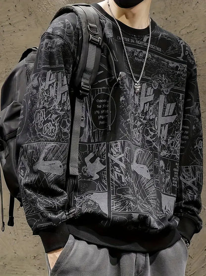 Herren Sweatshirt Mit Trendigem Print Für Alltag
