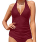 Fudus | V-Ausschnitt Halter Tankini Top Mit Bikini Unterteil Für Frauen