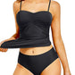 Damen Bauchkontrolle Zweiteilige Full Coverage Badeanzüge