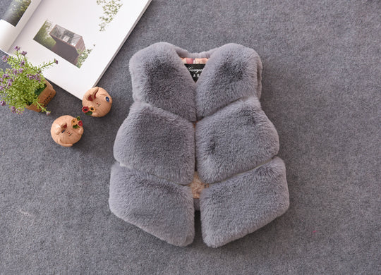 Damen Kuschelige Kunstfellweste mit Stehkragen Fudus