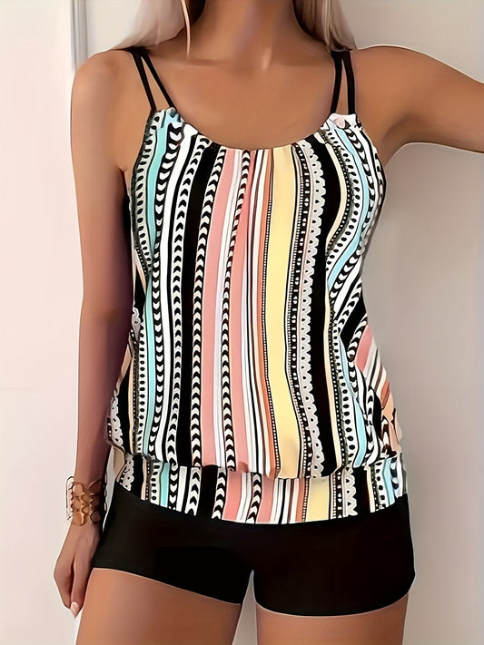 Damen Muster Tankini Top
