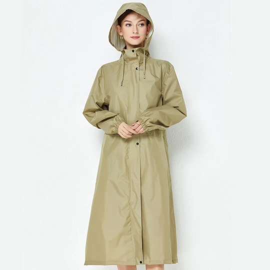 Damen Regenjacke Leicht Wasserdicht Lang Mit Kapuze