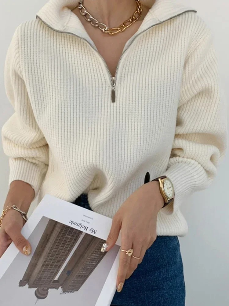 MonAmi Woll winddichte Pullover mit Reißverschluss Damen