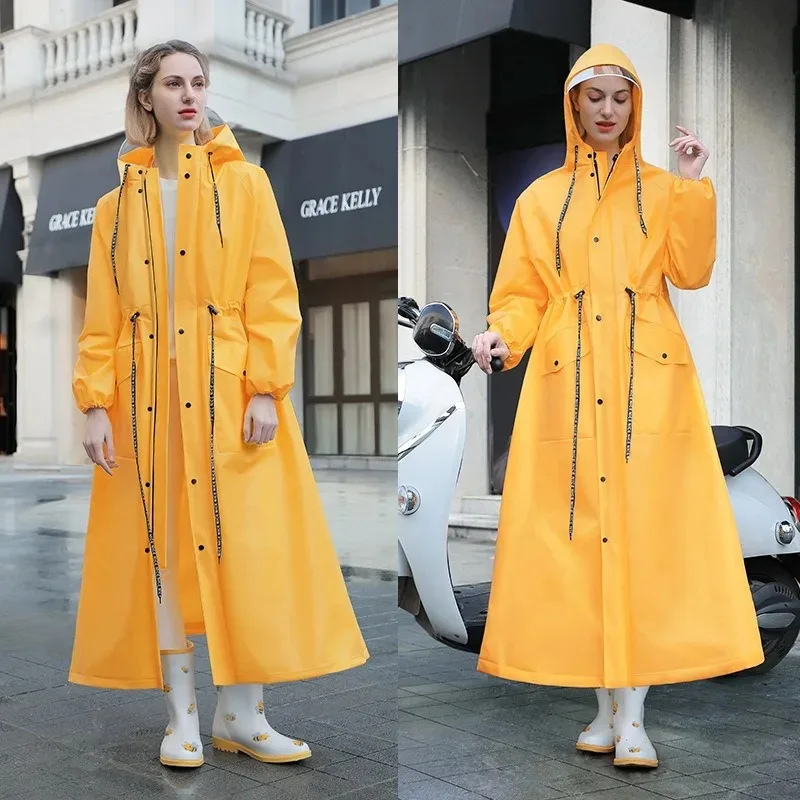 Damen Verstellbare Regenjacke Mit Kapuze Wasserdicht