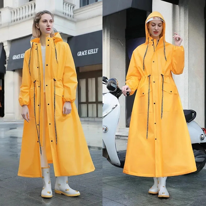 Damen Verstellbare Regenjacke Mit Kapuze Wasserdicht