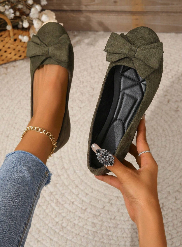 Damen Ballerinas Mit Schleife Bequem Stilvoll