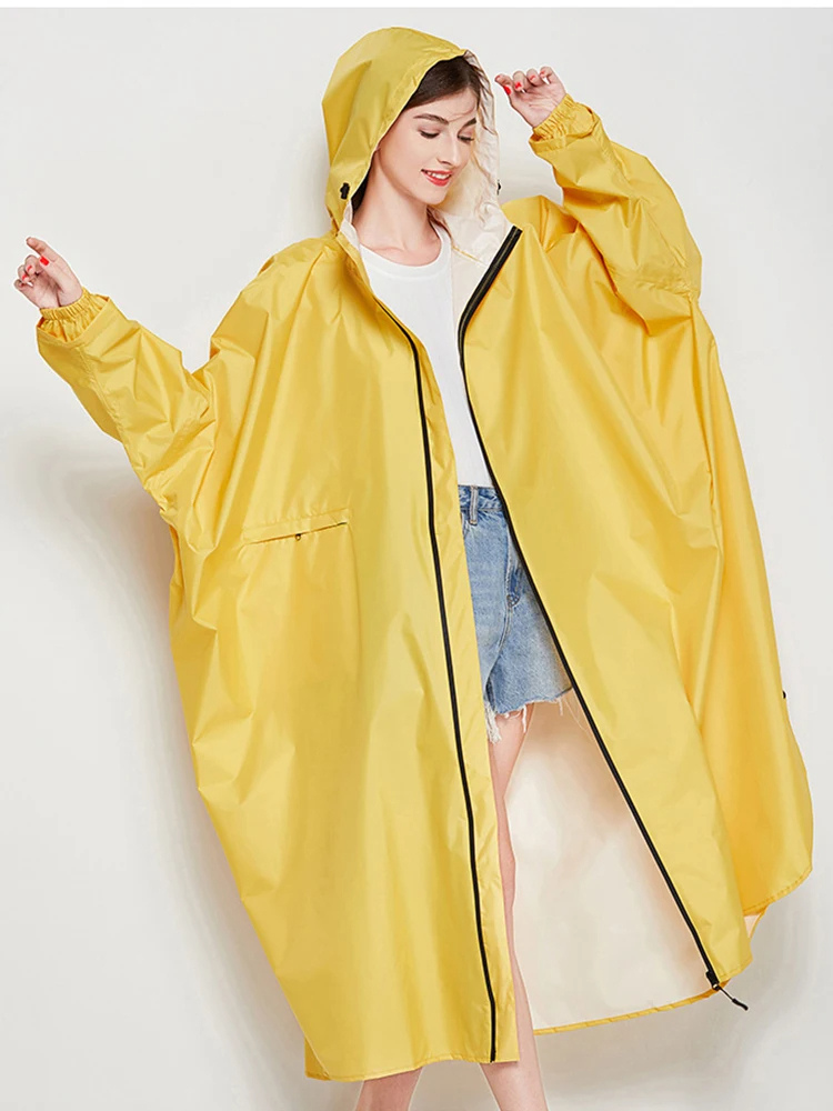 Damen Oversized Wasserdichte Regenjacke Leicht Kapuze Komfort