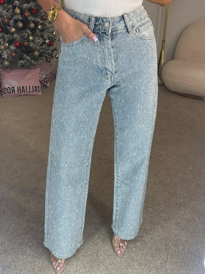 Jeans High Waist Diamant Details