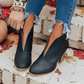 Damen Stiefeletten V Öffnung Hoher Blockabsatz Slipper Minimalistisch Elegant